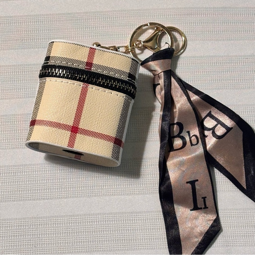 Key Ring/Bag Charm With Zip Top Closure and  Twilly EarPod Holder too!